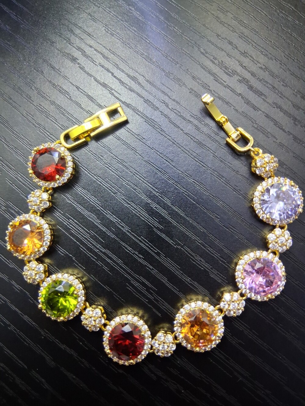 Gold Plated Multicolor Tennis Bracelet